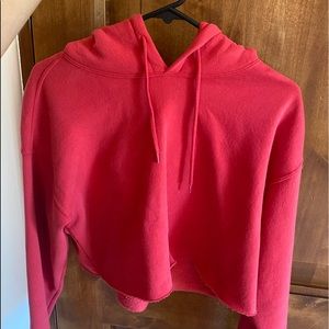 Red Urban Outfitters cropped hoodie